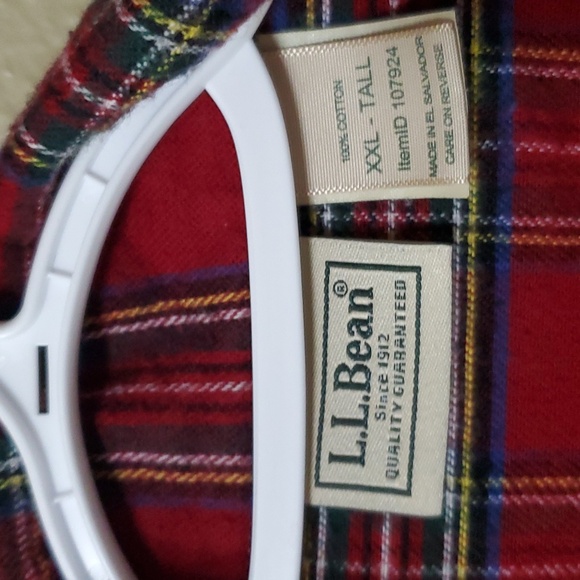 Vtg 90s LL Bean Flannel Tartan Plaid PJs Set XXL Tall Grandpa Boyfriend Pajamas - Picture 4 of 10